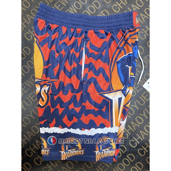 Short Golden State Warriors Mitchell & Ness Orange Bleu